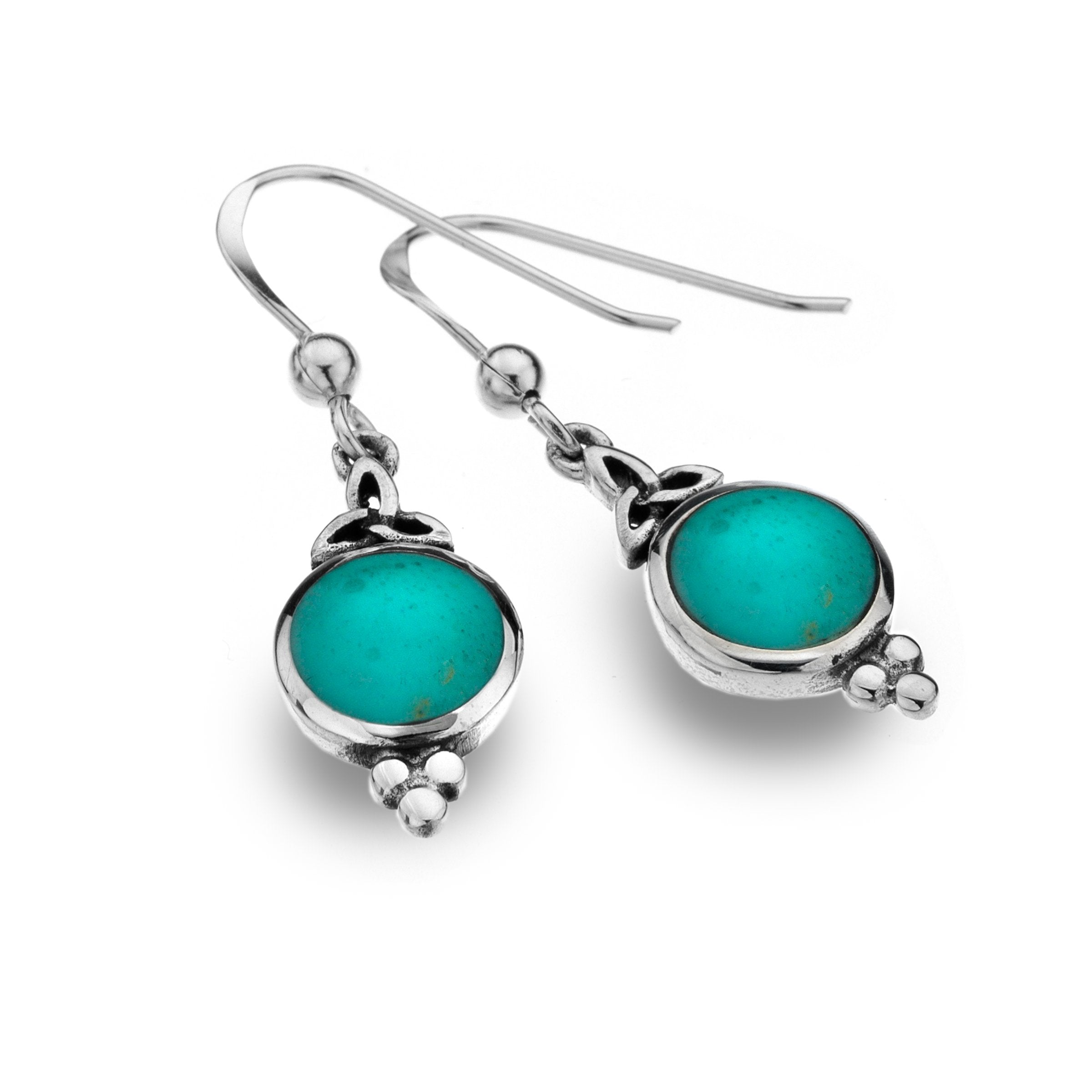 Turquoise Celtic Trinity Knot Earrings